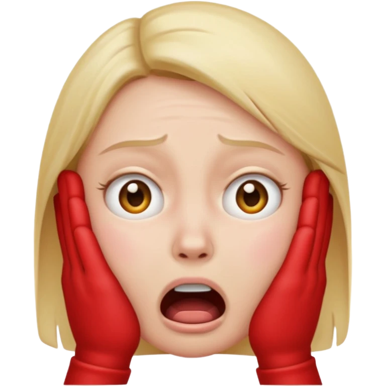 anxious face emoji, hands on cheeks, open mouth, nervous expression emoji