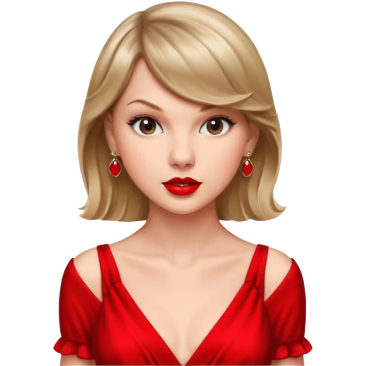 Taylor Swift red lips and elegant look emoji