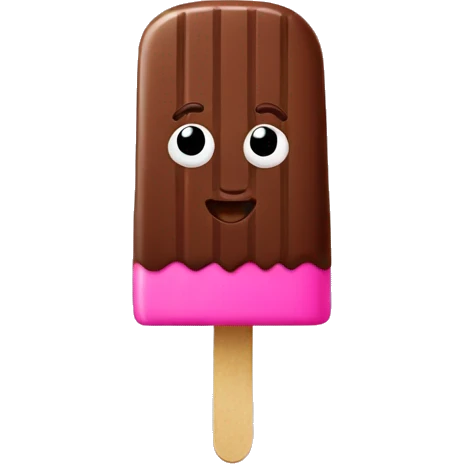 pink popsicle with chocolate emoji
