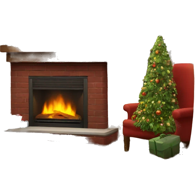 asthetic clean Christmas fireplace  emoji