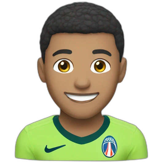 kylian mbappe, close up, smiling emoji