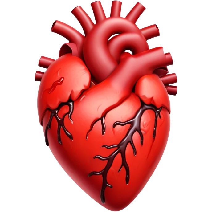 human heart with blood dripping emoji