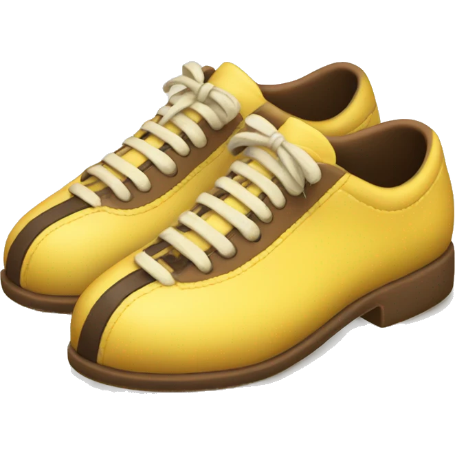 soft yellow bowling shoe with a brown stripe emoji