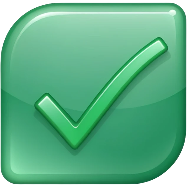 Green check mark with high flick no background emoji