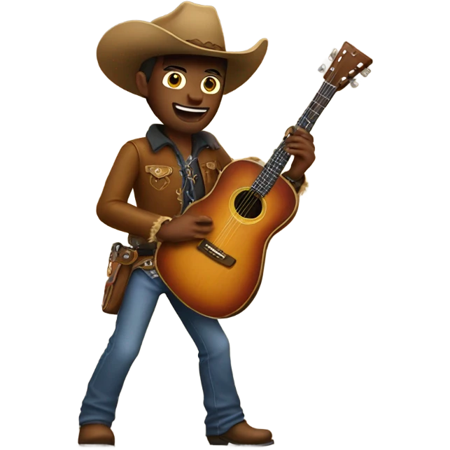 Cowboy with guitar emoji