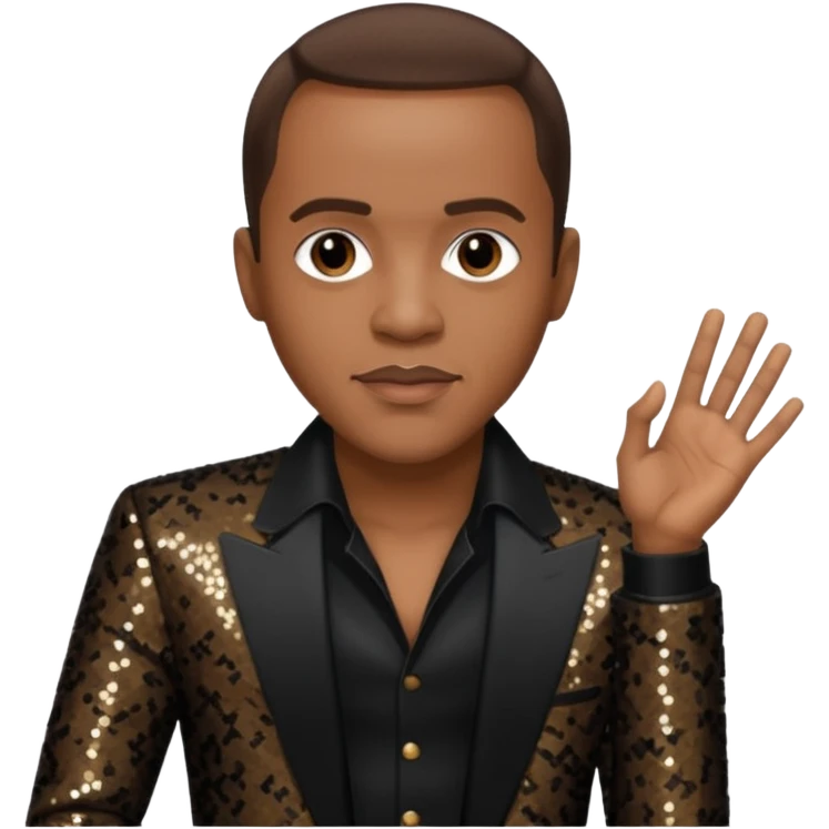 Freddie Jackson, R&B Singer with dark brown hair, black sequin outfit emoji