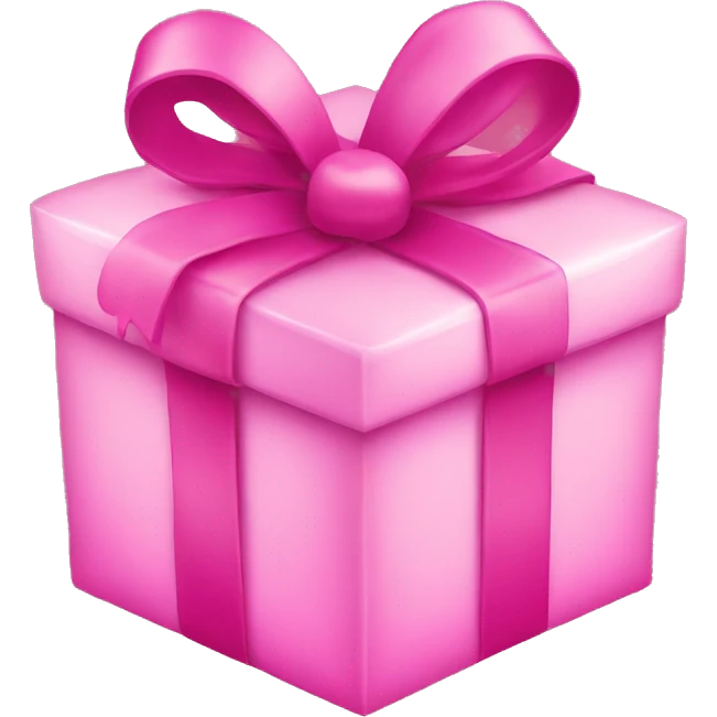 Pink Christmas present with bow emoji
