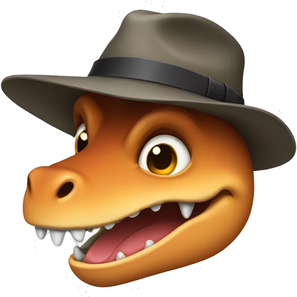 Dinasour with hat emoji