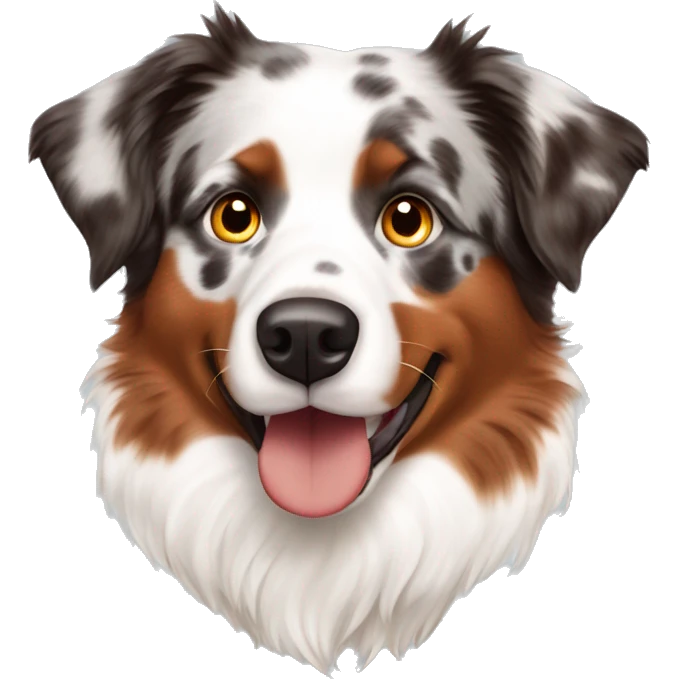 Australian Shepherd Red merle with fire and White  emoji