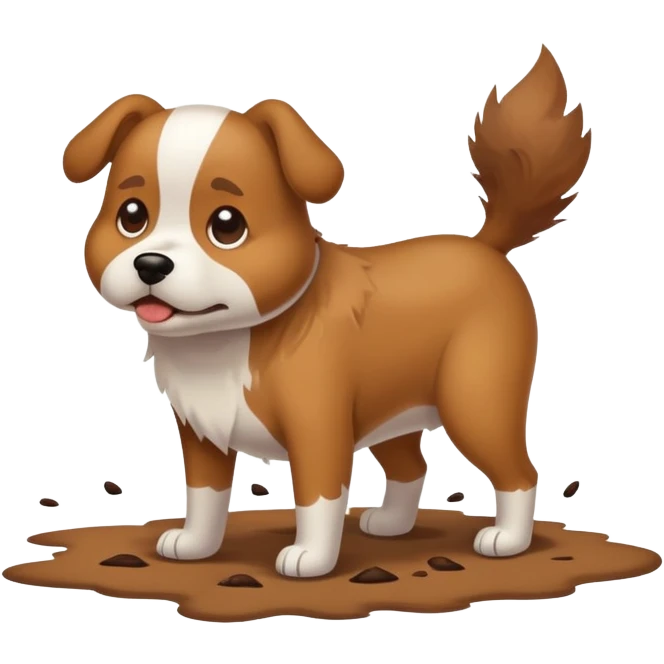 dog poping on the flore  emoji