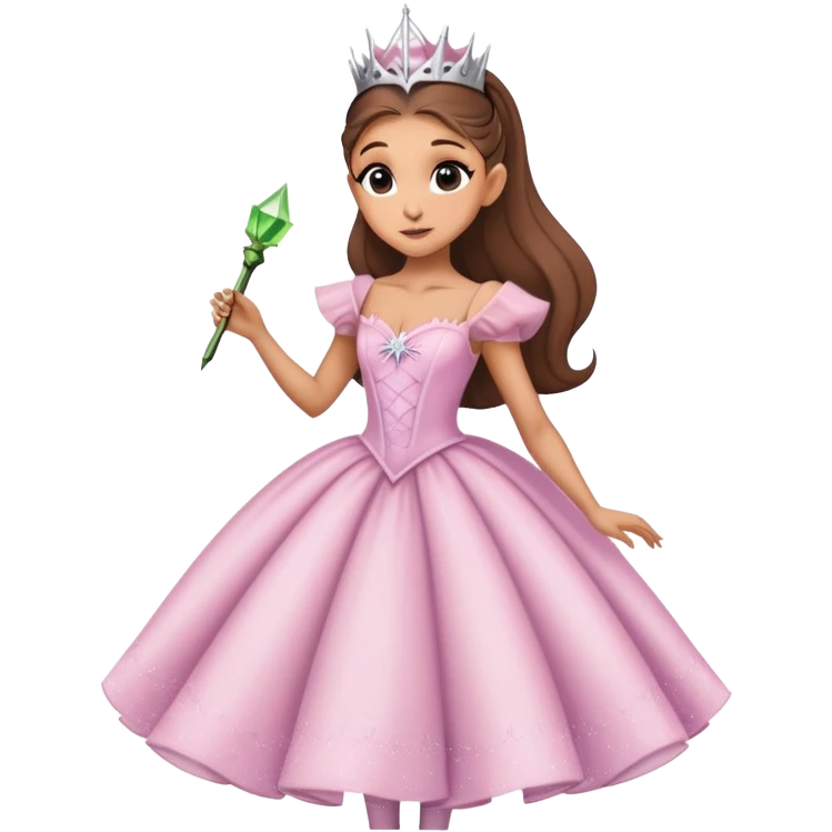 Ariana grande rehearsing for wicked in her Glinda dress  emoji