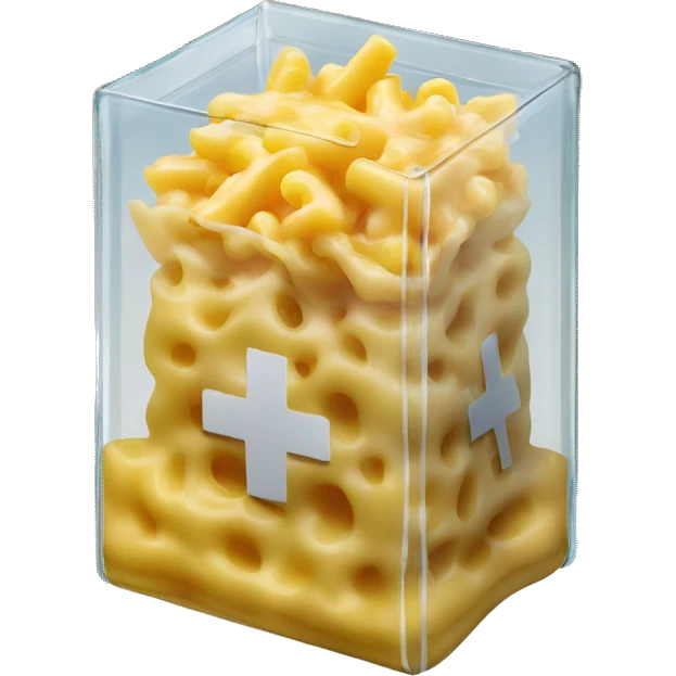 Box of Mac n cheese in emergency glass box  emoji