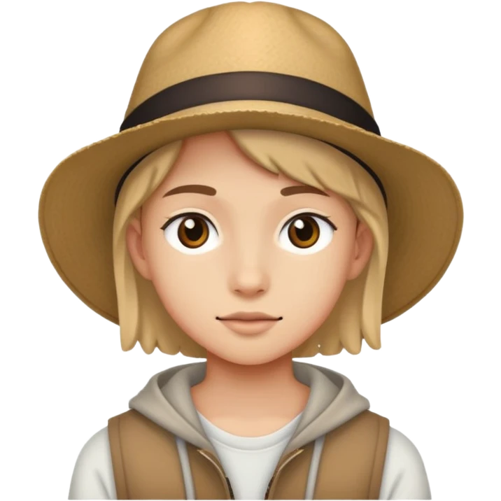 Teen wearing a hat emoji