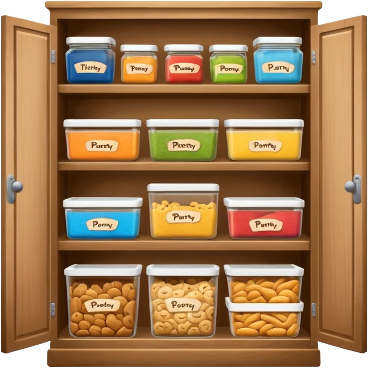 A snack pantry with the words The Pantry written on the front of it  emoji