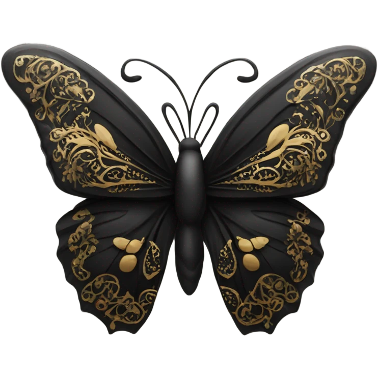 Black and gold butterfly emoji