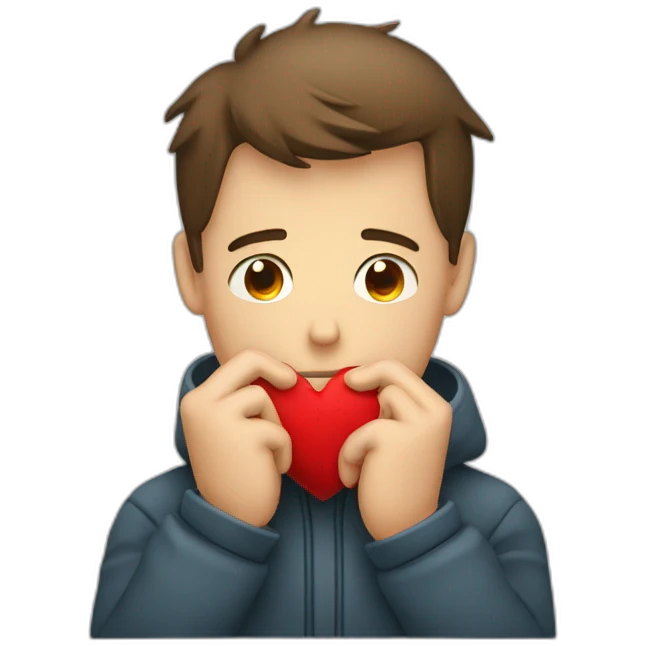 Homme triste coeur briser dans les mains emoji