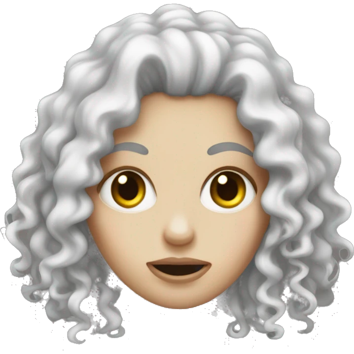 white girl withe curly hair zombie emoji