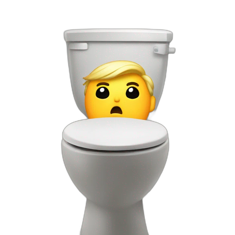 Trump is in the toilet emoji