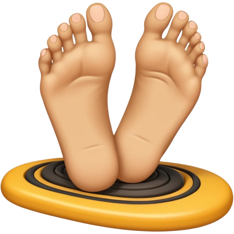emoji of a human foot pressing on the ground, with two short curved pressure lines under the sole to show the weight and pressing effect, simple cartoon style emoji