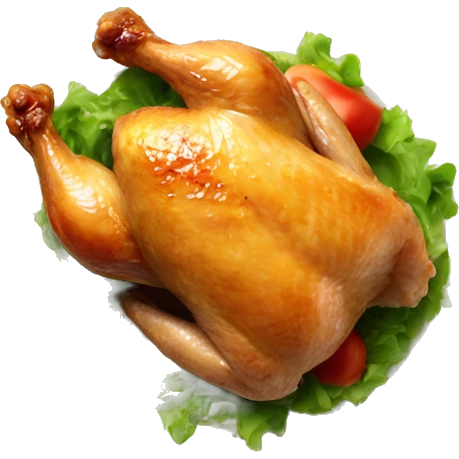 A juicy chicken on a plate  emoji