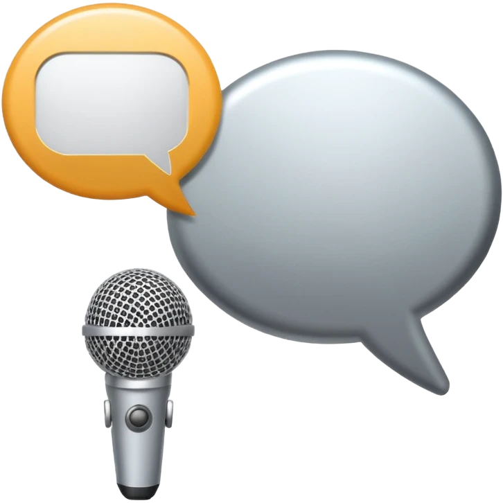 speech bubble above a microphone emoji