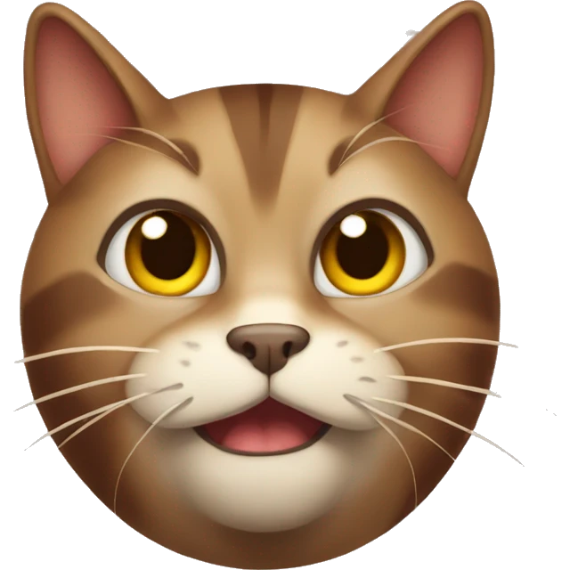 brown reed cat with stupid face  emoji