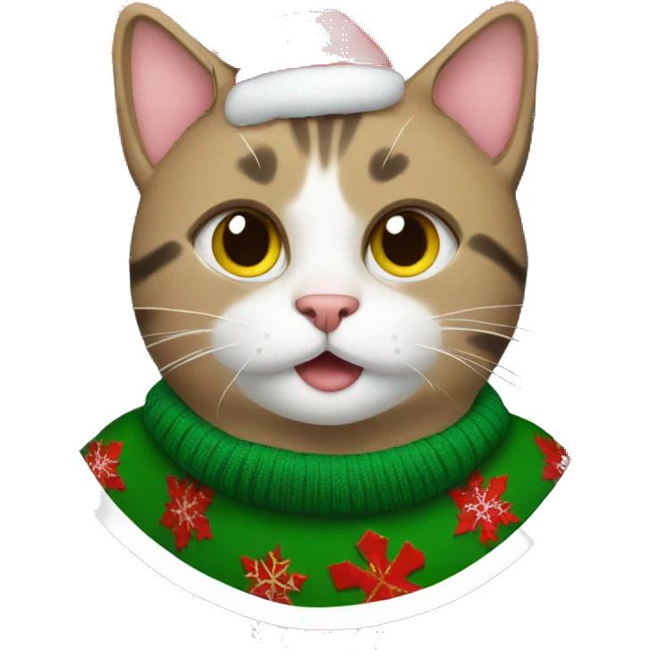 cat wearing a christmas pullover  emoji