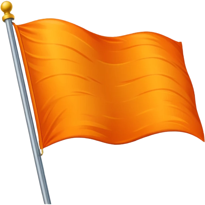 Orange colourred waving flag emoji