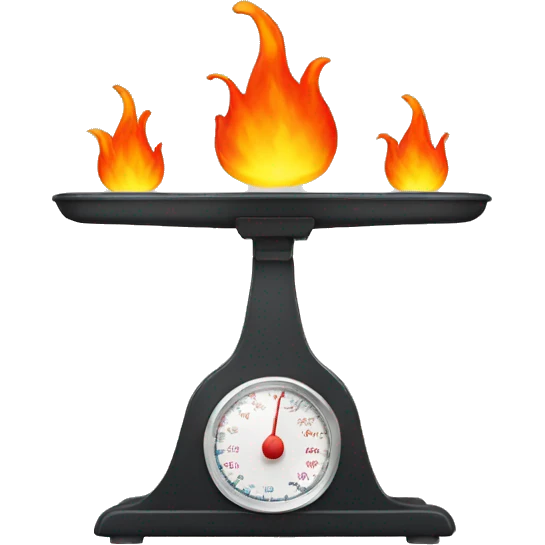 weight scale with fire on top emoji