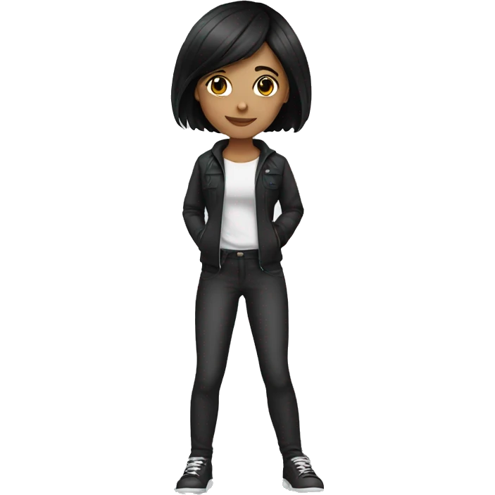 girl with black hair with audi emoji