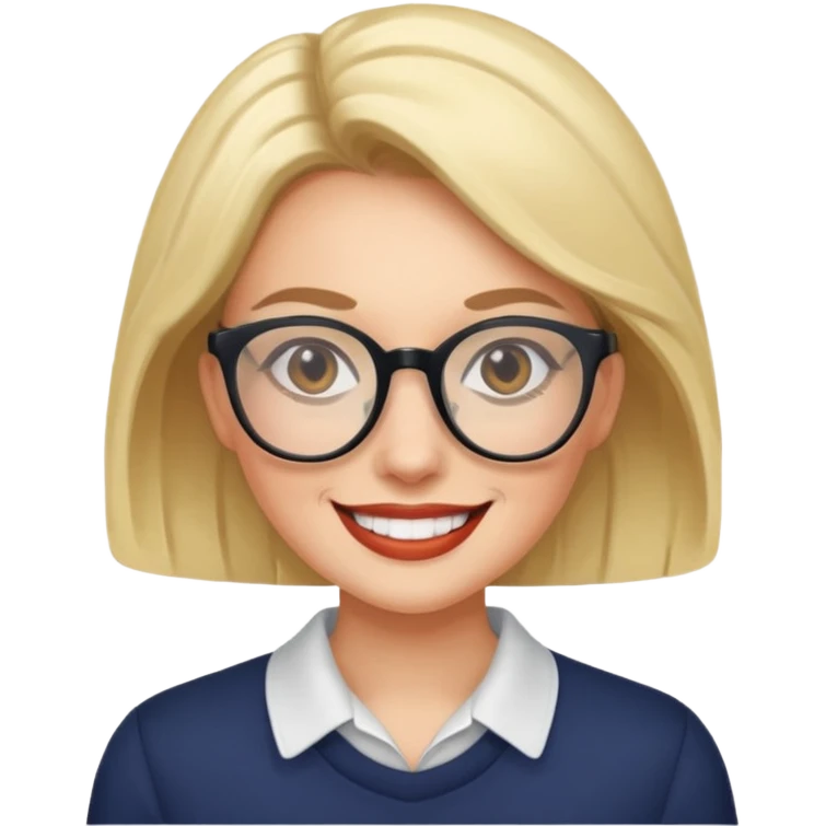 bold wearing glasess woman emoji