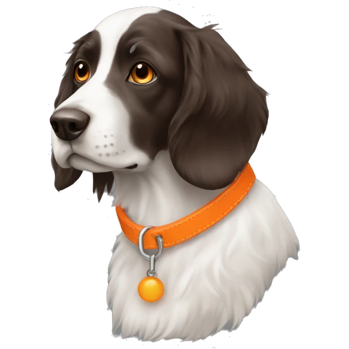 Small Munsterlander with orange collar emoji