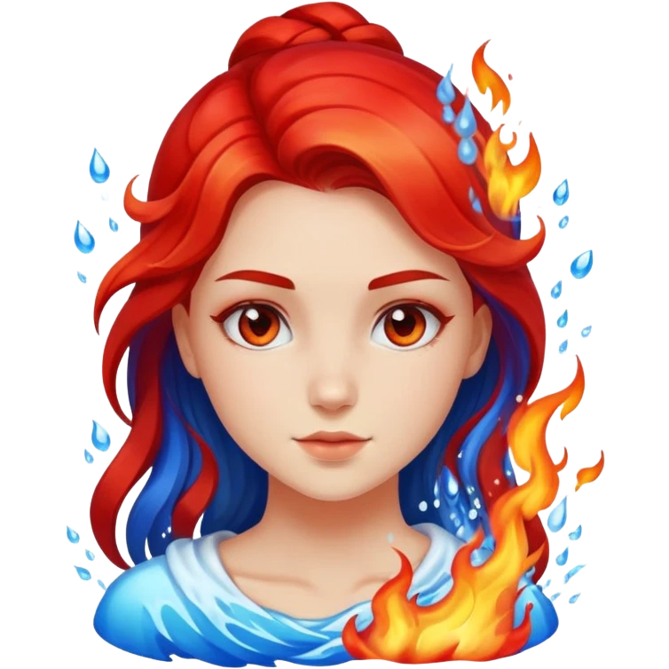 Fire and Water girl mixed emoji