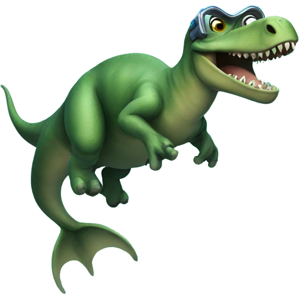 Scuba diving dinosaur emoji