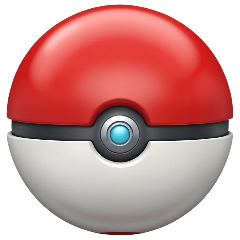 singular poke ball, clean, iconic, centered, white background emoji