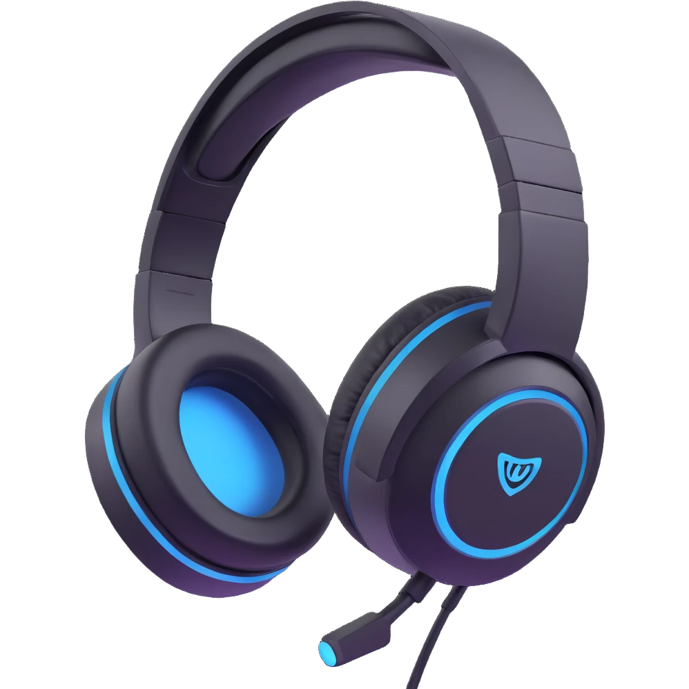 futuristic gaming headset server logo emoji