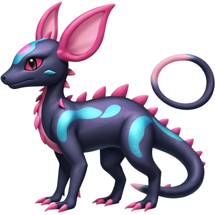 Shiny Nebulae Dusknoir-Salandit-Sylveon-Fakémon-hybrid-creature (full body)  emoji
