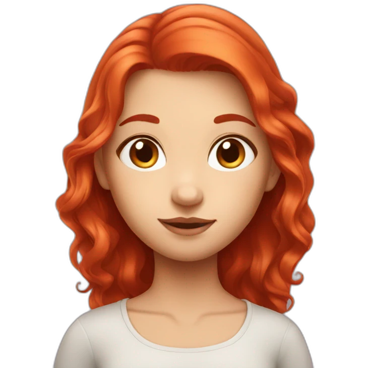 pretty red hair girl face emoji