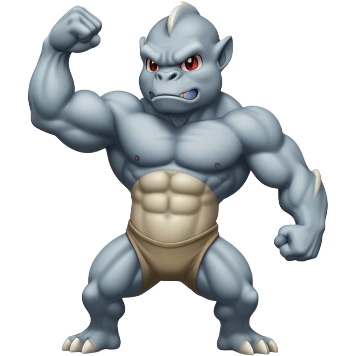 Machop flexing its muscles, based on the reference image emoji