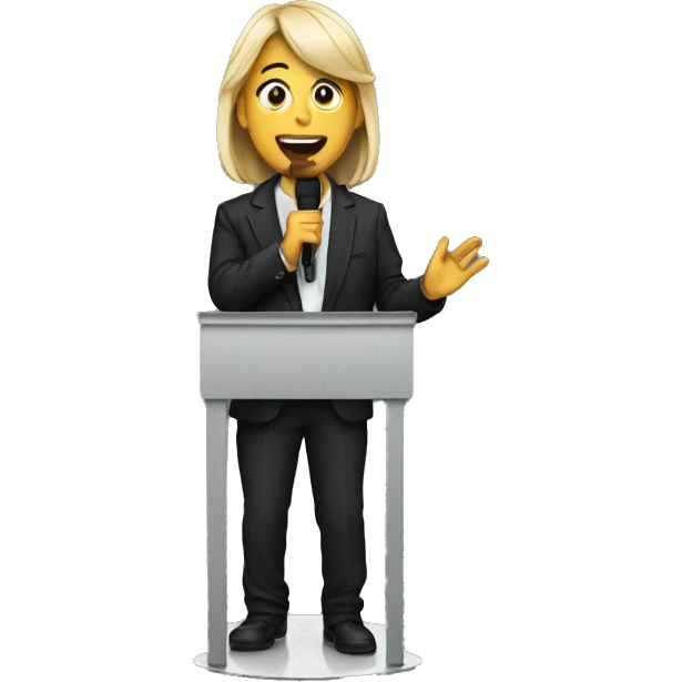 Speaking on stage  emoji