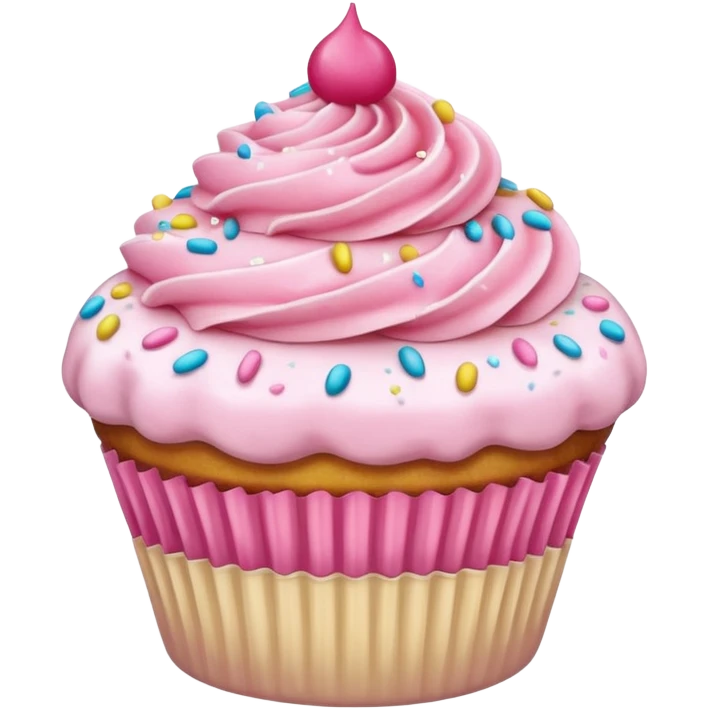 Cupcake with pink icing emoji