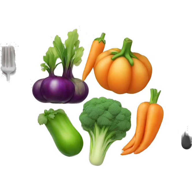 Vegetables and fruits in the plate emoji