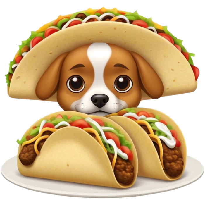 A Mexican dog looking at tacos emoji