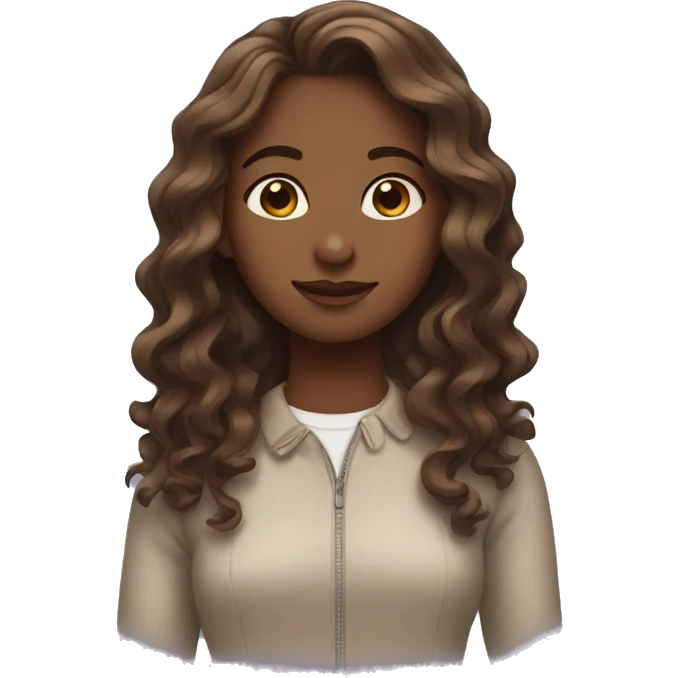 Girl with wavy brown hair  emoji