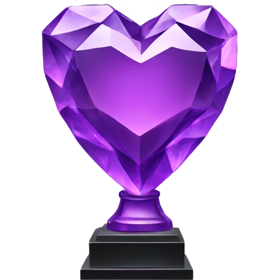 Purple crystal heart trophy emoji