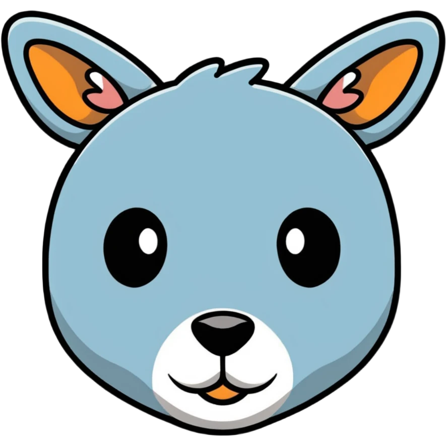 retro 1950s anthropomorphised animal head emoji