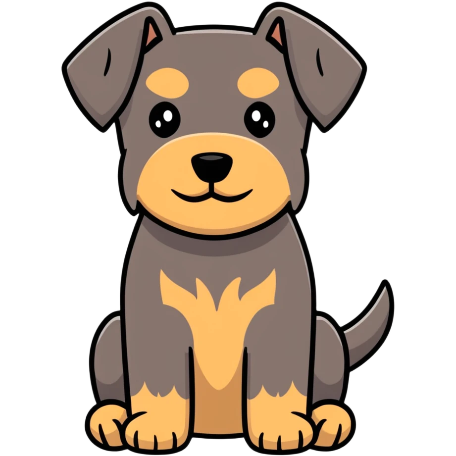 brown schnauzer dog sitting emoji