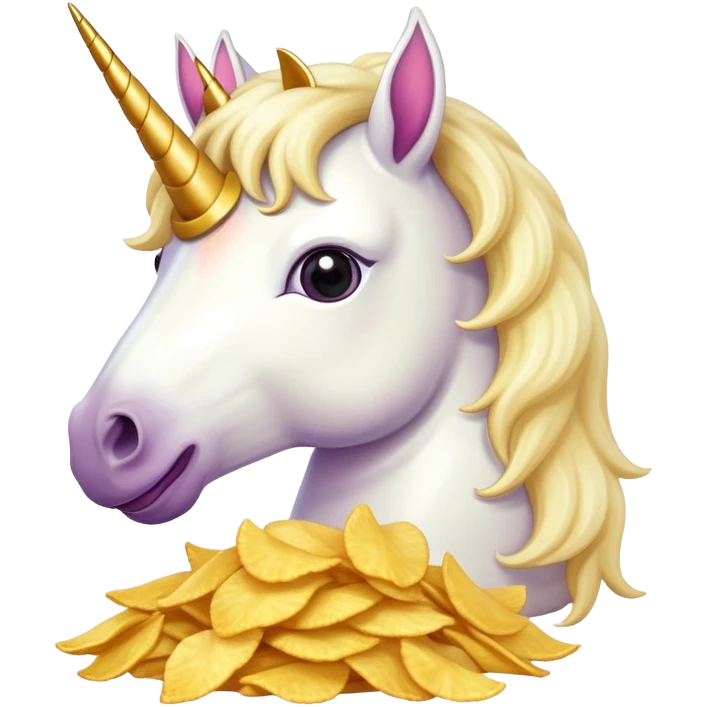 Unicorn eat chips emoji