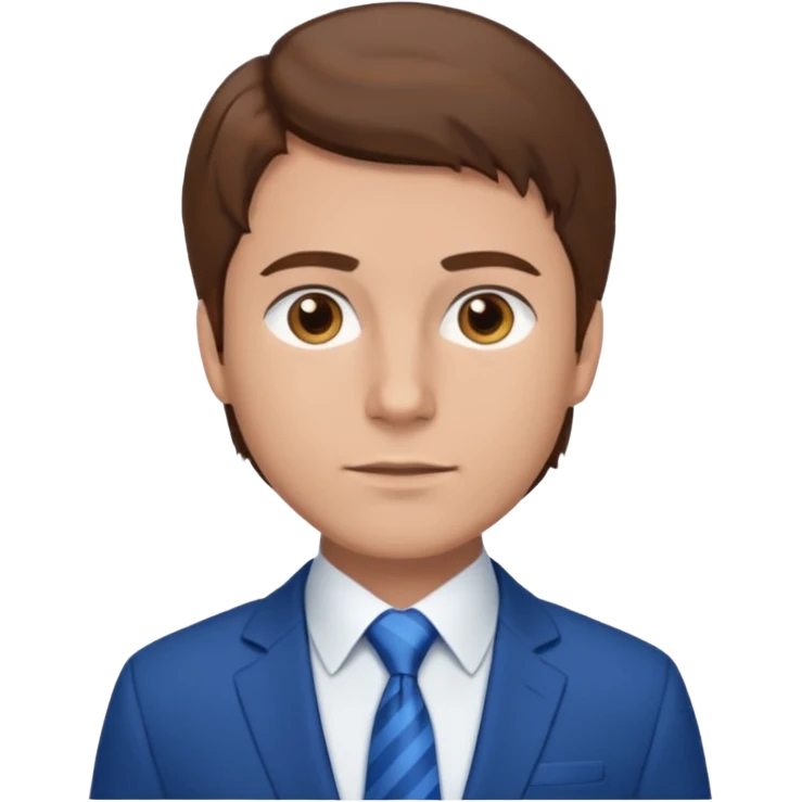 man with brown hair in blue suit emoji