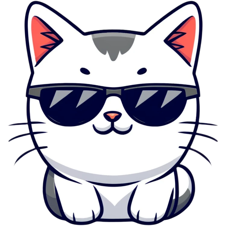 Cat with sunglasses emoji